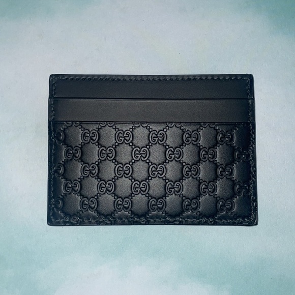 GUCCI Micro Guccissima Black Card Holder - Picture 2 of 5
